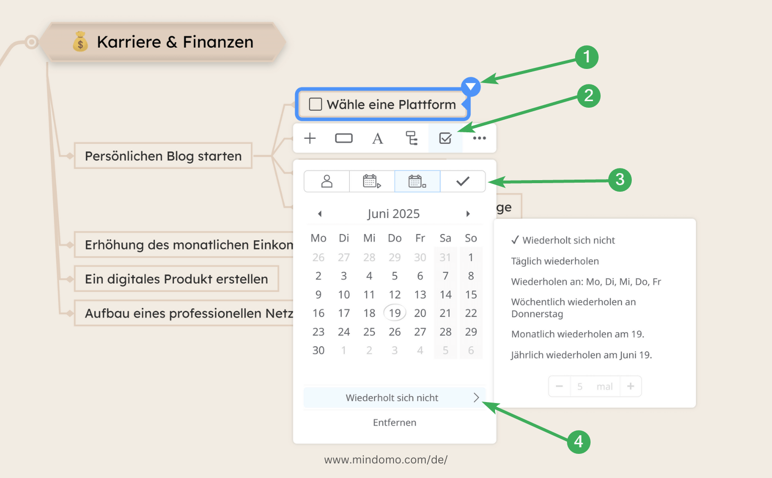 Aufgaben in Mindmaps von Mindomo planen