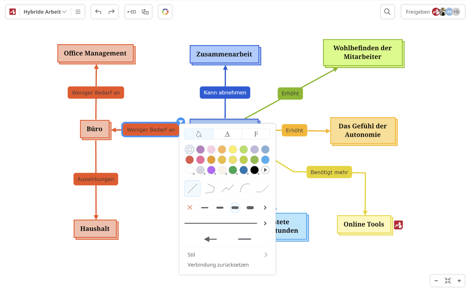 Concept Map Maker - Beziehungen zwischen Konzepten hinzufügen