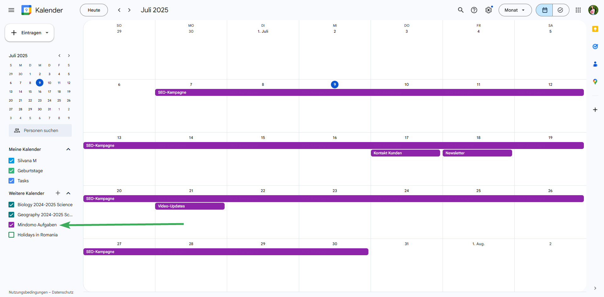 Mindomo-Aufgaben aus einer Mindmap mit dem Google Kalender synchronisieren
