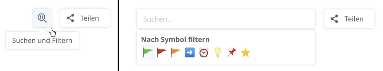Themen nach Symbolen filtern