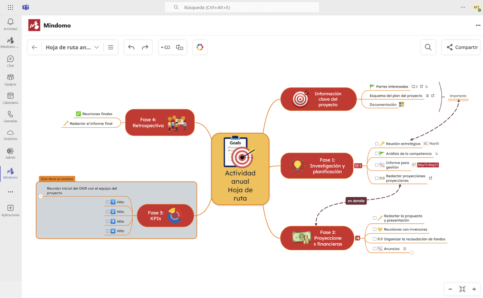 Mindomo para Microsoft Teams - Uso personal