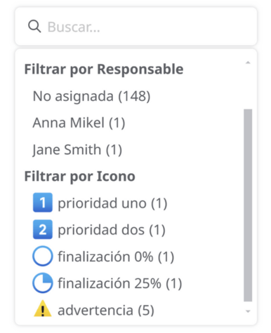 Filtrado por iconos en mapas mentales