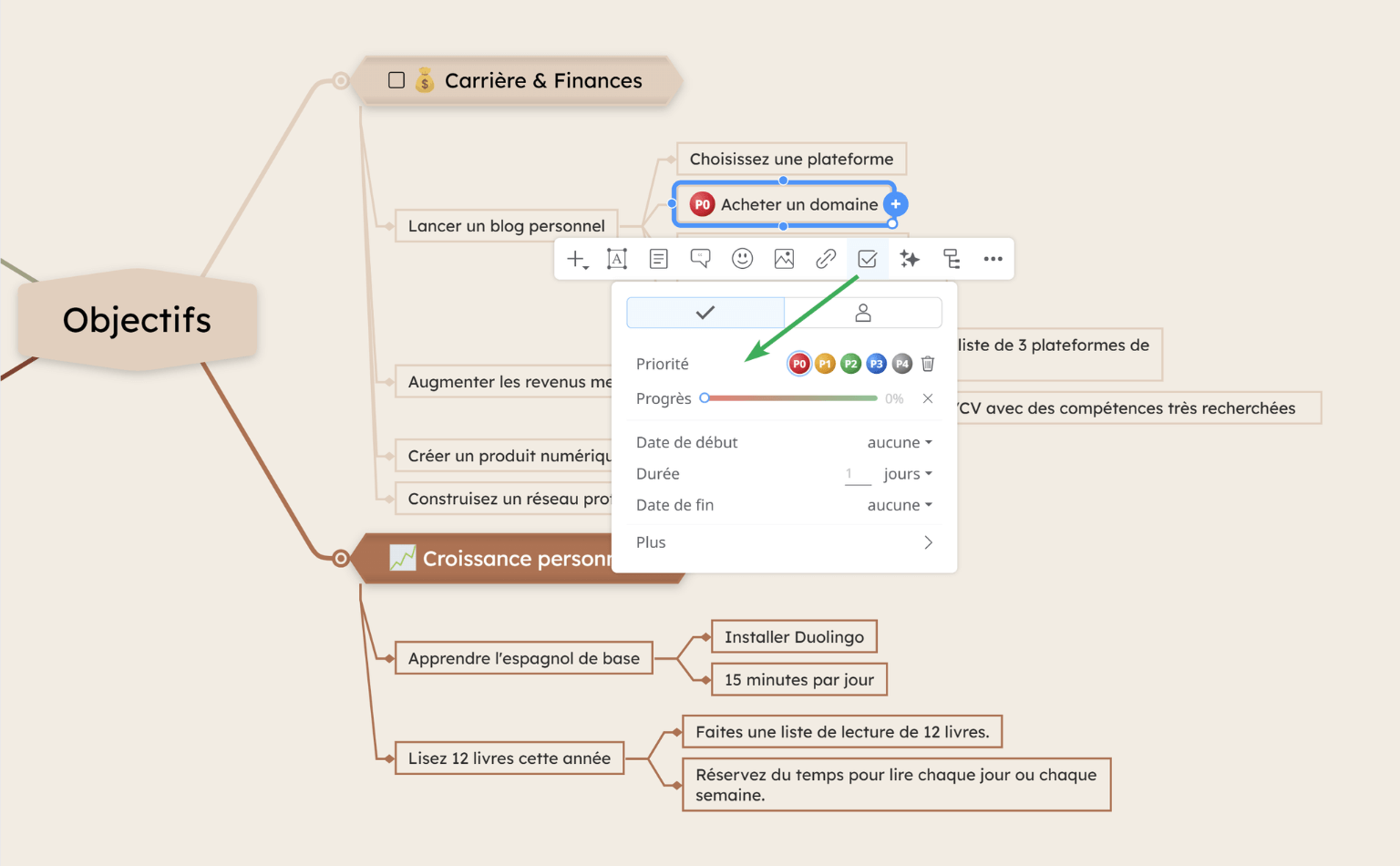 Améliorez votre carte mentale en ajoutant des images, des liens, des documents