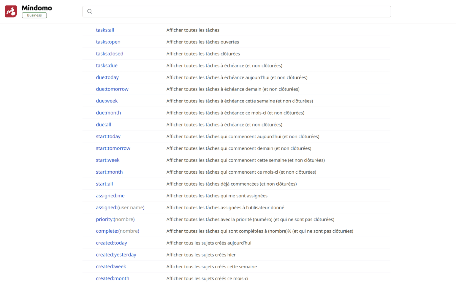 Filtrer les tâches de tous vos diagrammes Mindomo