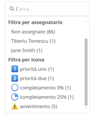 Filtraggio per icona in mappe concettuali