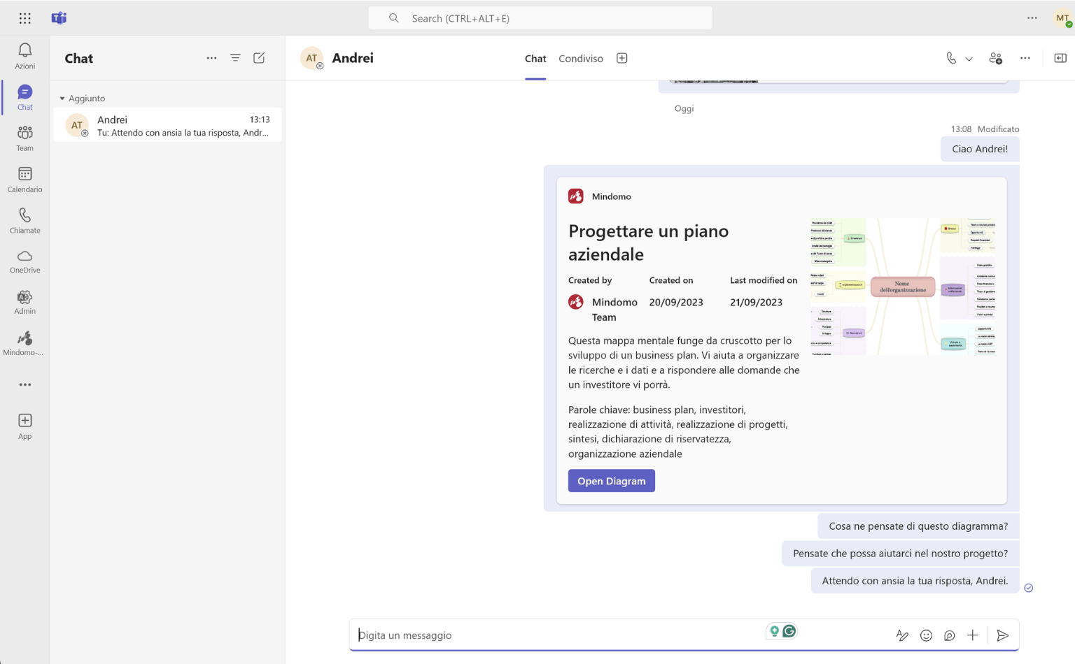 Mulquatro for Microsoft Teams in Canali - integrazione chat