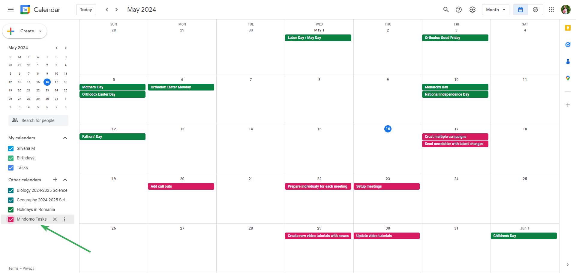 Sync Mindomo tasks from a mind map with Google Calendar