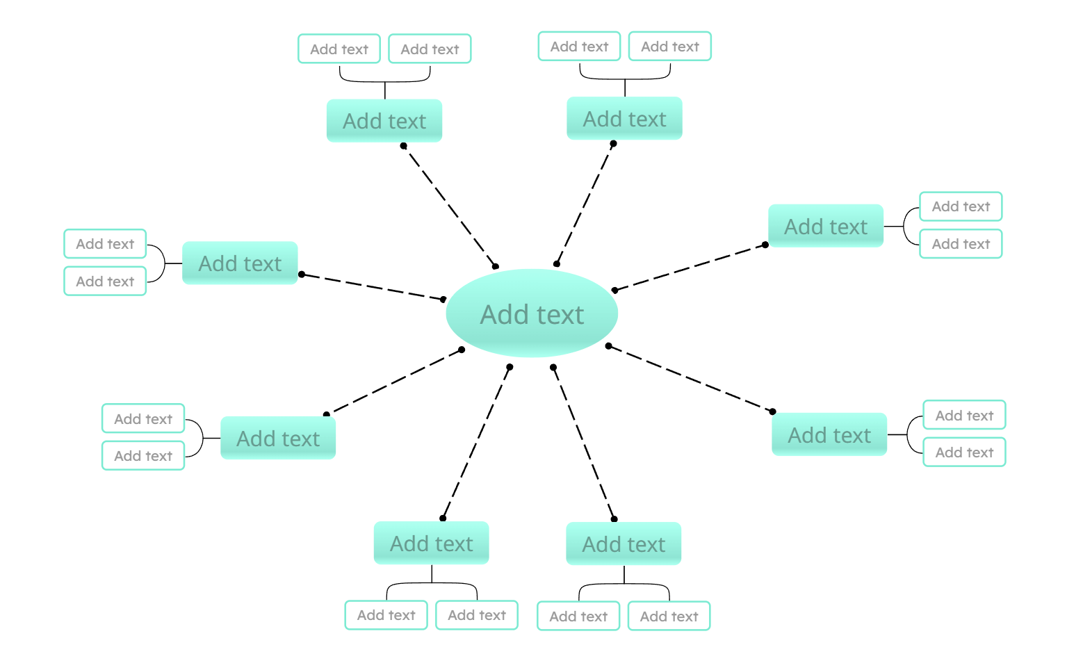 Cyan Wheel Mind Map Template