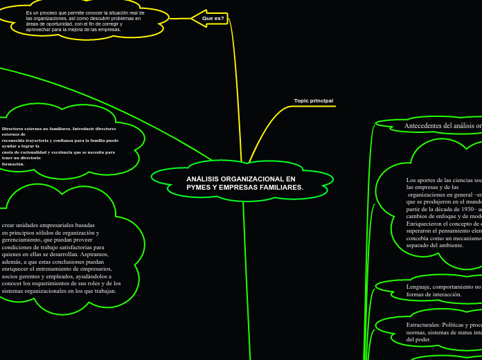ANÁLISIS ORGANIZACIONAL EN PYMES Y EMPRESAS FAMILIARES.