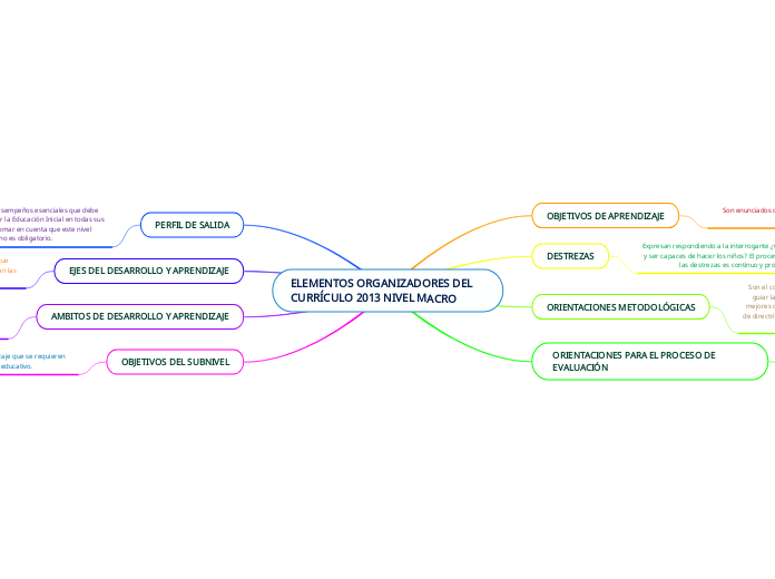 ELEMENTOS ORGANIZADORES DEL CURRÍCULO 2013 NIVEL MACRO