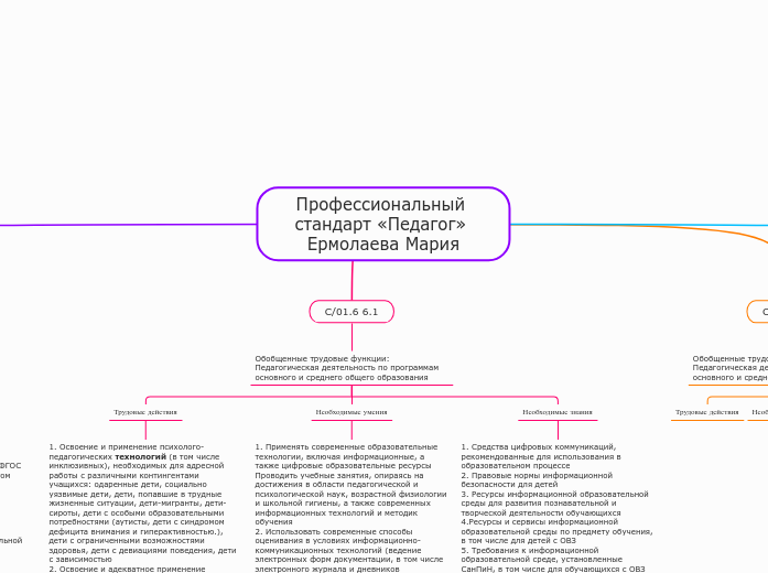 Профессиональный стандарт «Педагог» Ермолаева Мария