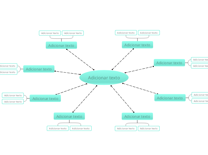 Modelo Mapa Mental Roda Ciano Luz