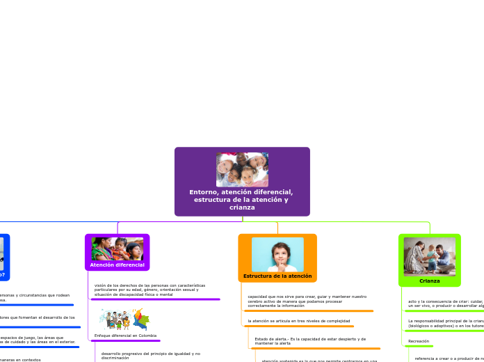 Entorno, atención diferencial, estructura de la atención y crianza
