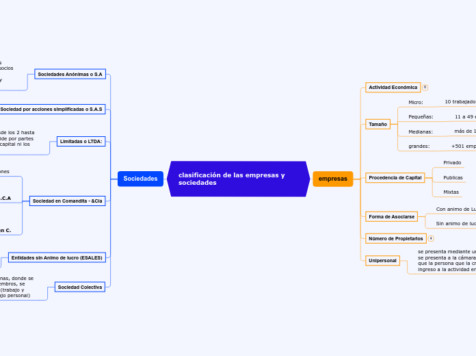clasificación de las empresas y sociedades
