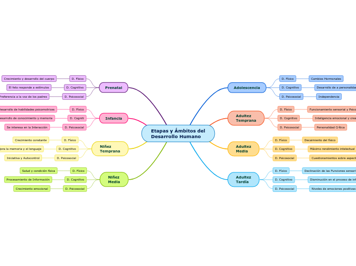 Etapas y Ámbitos del
Desarrollo Humano