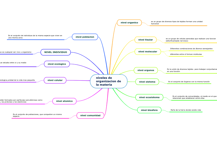 niveles de organizacion de la materia