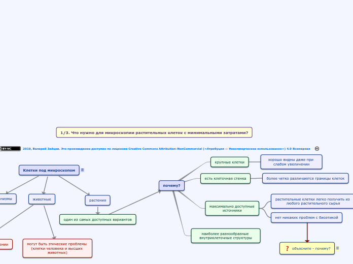 1/3. Что нужно для микроскопии растительных клеток с минимальными затратами?