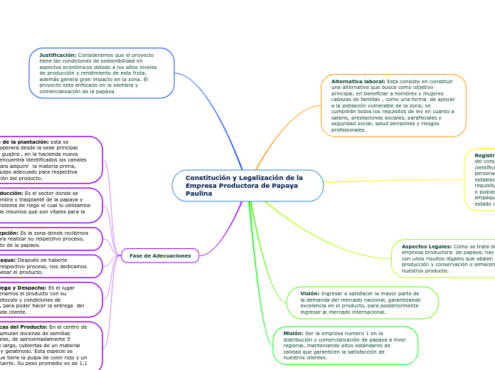 Constitución y Legalización de la Empresa Productora de Papaya Paulina