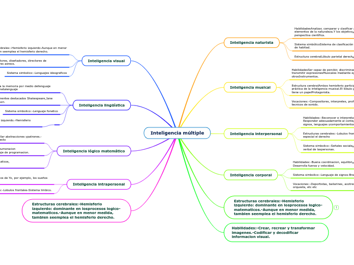 Elly López inteligencia múltiple mapa