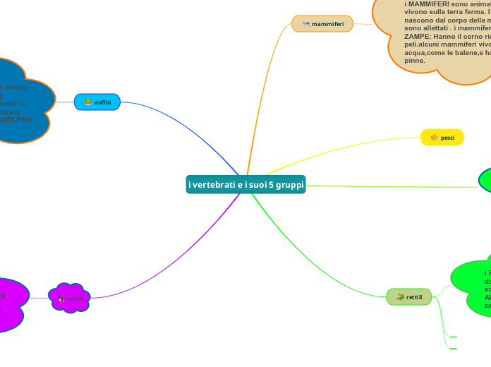 i vertebrati e i suoi 5 gruppi