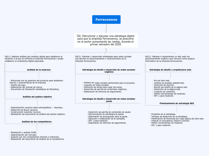 Organigrama Ferrecosmos