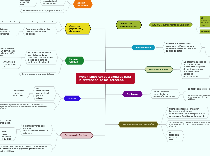 Mecanismos constitucionales para   la protección de los derechos.