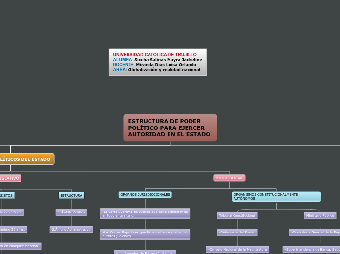 ESTRUCTURA DE PODER POLITICO PARA EJERCER  AUTORIDAD EN EL ESTADO