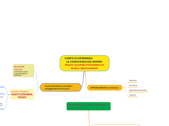 CAMPO DI ESPERIENZA:                   LA CONOSCENZA DEL MONDO FINALITA':SVILUPPARE ATTEGGIAMENTO DI RICERCA="METACOGNIZIONE"
