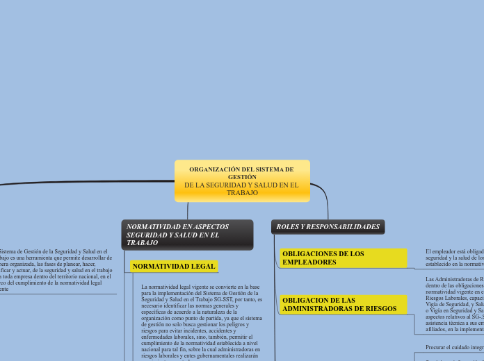 ORGANIZACIÓN DEL SISTEMA DE GESTIÓN
DE LA SEGURIDAD Y SALUD EN EL TRABAJO