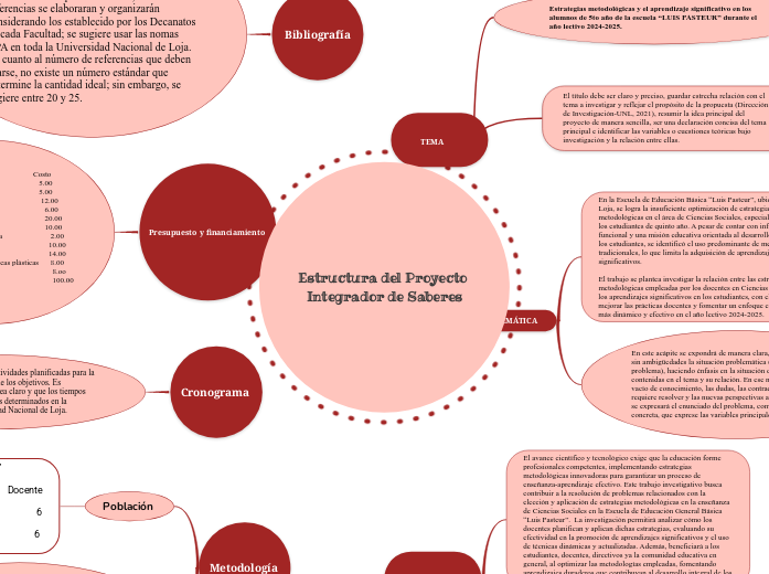 Estructura del Proyecto Integrador de Saberes