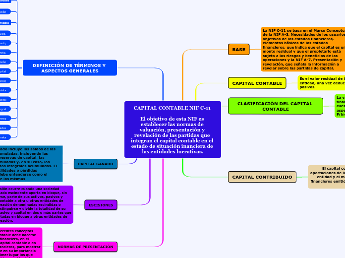 CAPITAL CONTABLE NIF C-11 

El objetivo de esta NIF es establecer las normas de valuación, presentación y revelación de las partidas que integran el capital contable en el estado de situación inanciera de las entidades lucrativas.