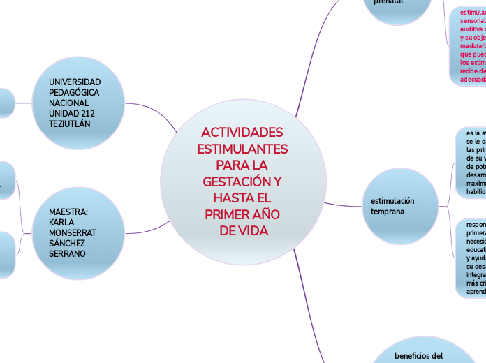 ACTIVIDADES ESTIMULANTES PARA LA GESTACIÓN Y HASTA EL PRIMER AÑO DE VIDA