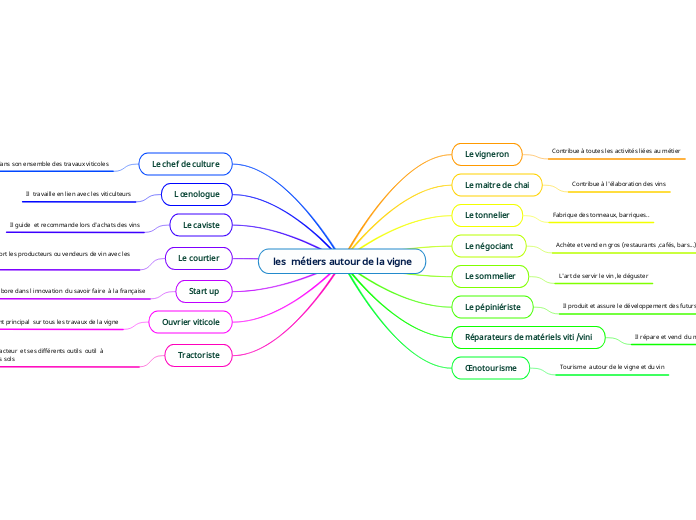 les  métiers autour de la vigne