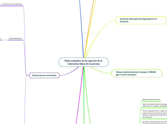 Mapa semántico de los aspectos de la valoración clínica de la persona