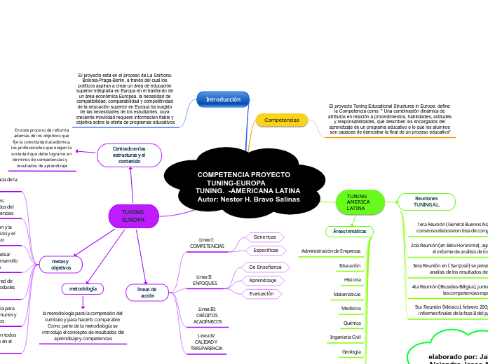 COMPETENCIA PROYECTO     TUNING-EUROPA             TUNING.  -AMERICANA LATINA Autor: Nestor H. Bravo Salinas