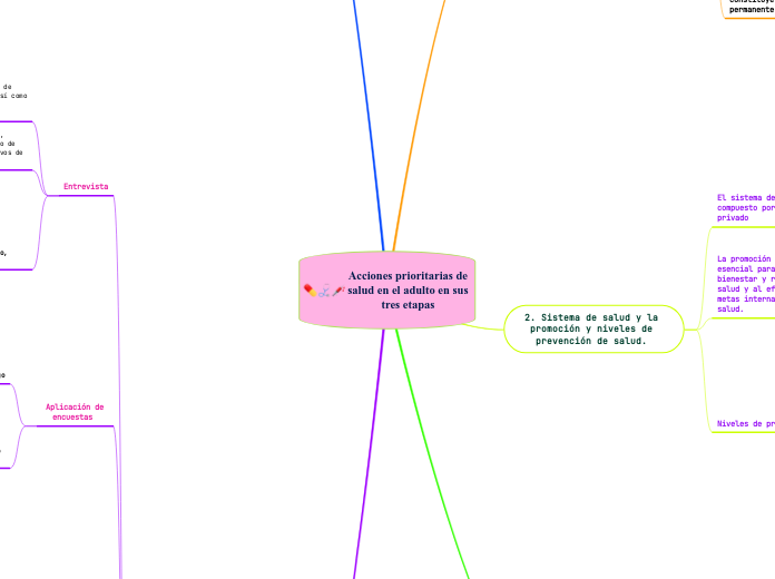 Acciones prioritarias de 
salud en el adulto en sus 
tres etapas 