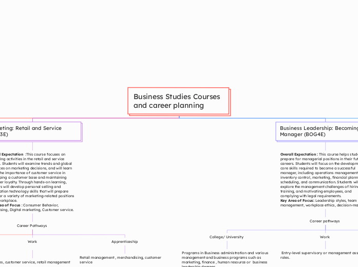 Business Studies Courses and career planning  