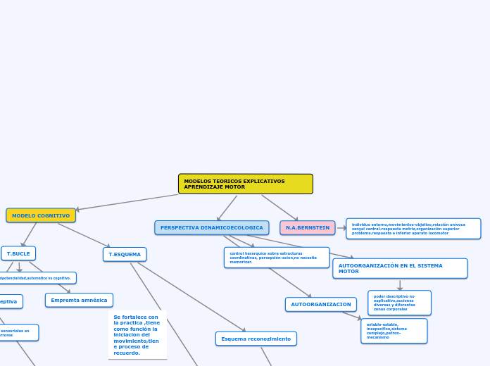 MODELOS TEORICOS EXPLICATIVOS APRENDIZAJE MOTOR