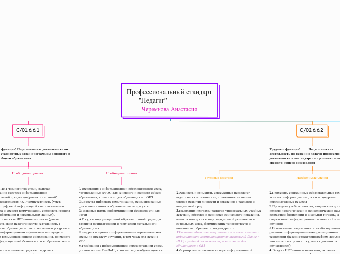 Профессиональный стандарт  "Педагог"                 Черемнова Анастасия