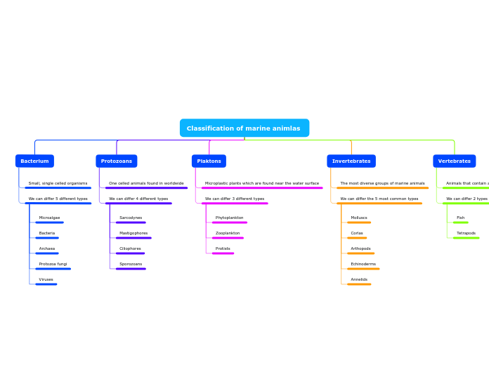 Classification of marine animlas 