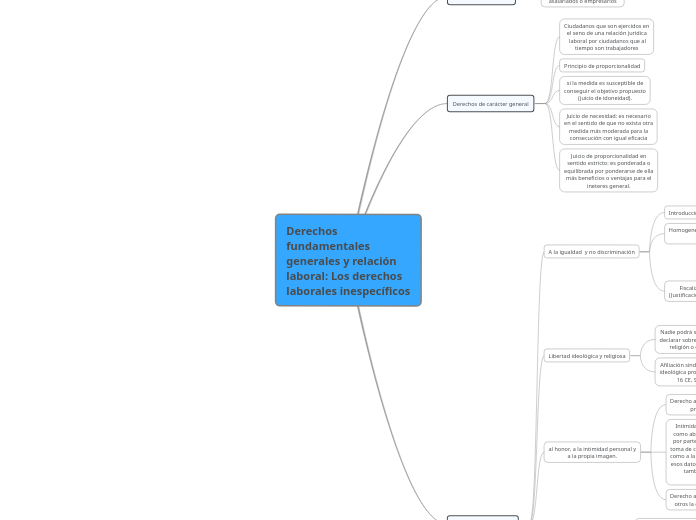 Derechos fundamentales generales y relación laboral: Los derechos laborales inespecíficos