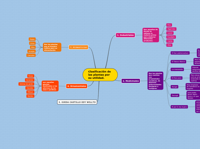Clasificación de las plantas por su utilidad.