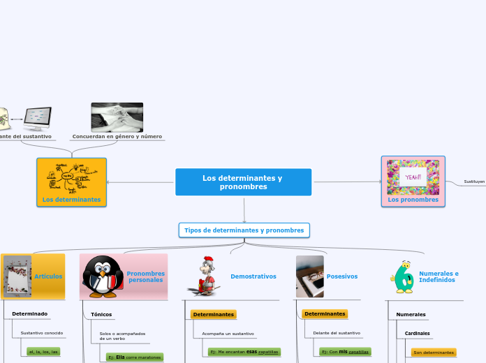 Los determinantes y pronombres