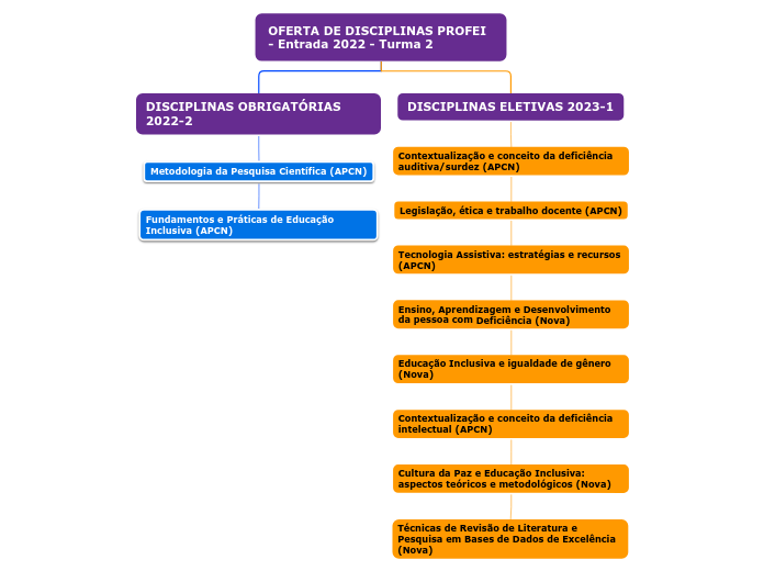 OFERTA DE DISCIPLINAS PROFEI - Entrada 2022 - Turma 2