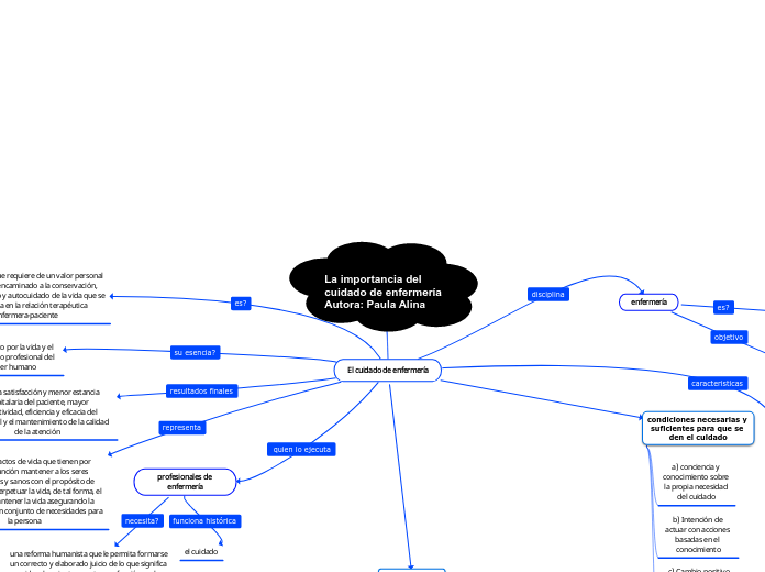La importancia del cuidado de enfermería Autora: Paula Alina