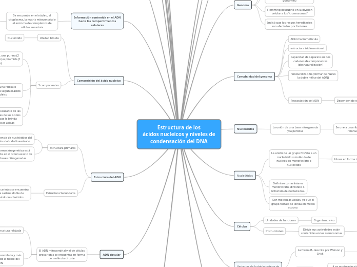 Estructura de los ácidos nucleicos y niveles de condensación del DNA