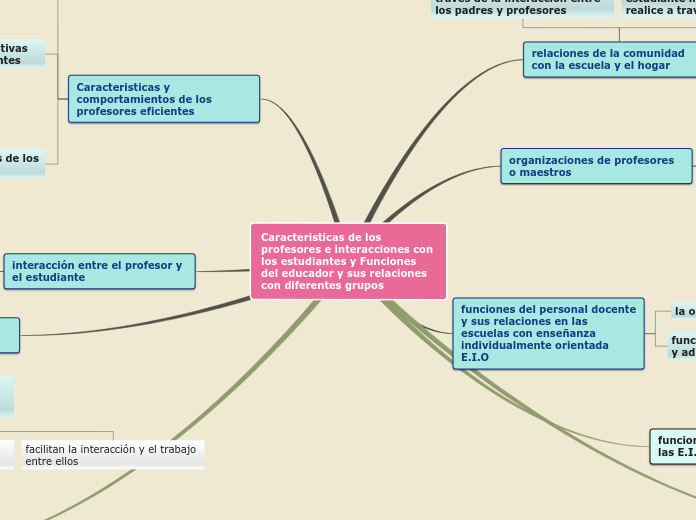 Caracteristicas de los profesores e interacciones con los estudiantes y Funciones del educador y sus relaciones con diferentes grupos