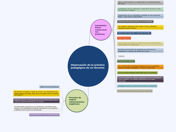 Observación de la práctica pedagógica de un docente.