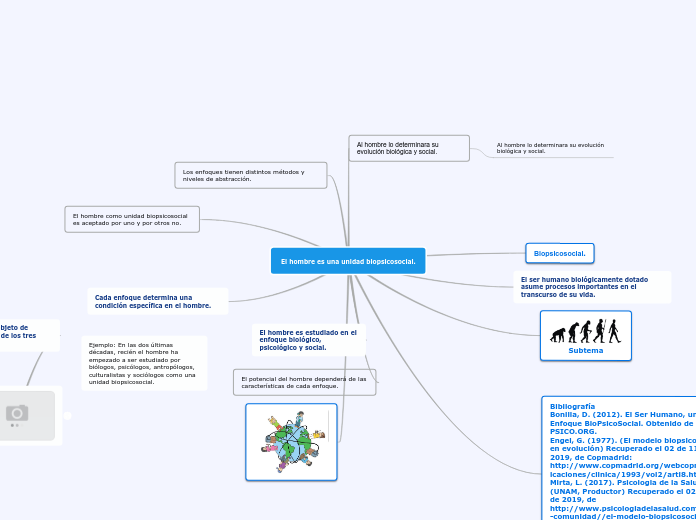 El hombre es una unidad biopsicosocial.