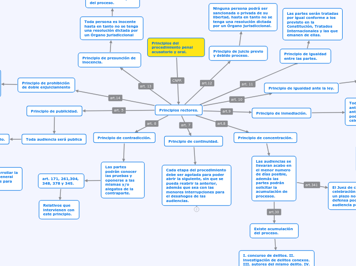 Principios del procedimiento penal acusatorio y oral.